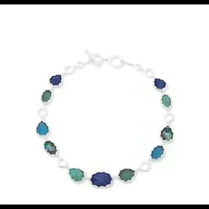 Anne Klein multi stone green collar necklace